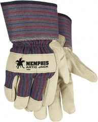 MCR Safety - Size 2XL Pigskin Cold Protection Work Gloves - For Work & Driver, Uncoated, Safety Cuff, Black/Red, Paired - Industrial Tool & Supply