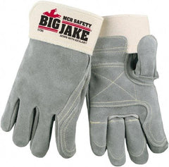 MCR Safety - Size XL Cowhide General Protection Work Gloves - For General Purpose, Uncoated, Safety Cuff, Gray/White, Paired - Industrial Tool & Supply
