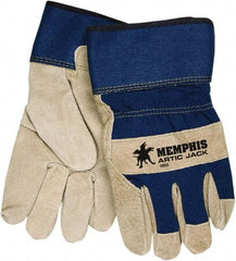 MCR Safety - Size XL Pigskin Cold Protection Work Gloves - For General Purpose, Uncoated, Safety Cuff, Blue/Natural, Paired - Industrial Tool & Supply
