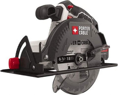 Porter-Cable - 20 Volt, 6-1/2" Blade, Cordless Circular Saw - 4,200 RPM, Lithium-Ion Batteries Not Included - Industrial Tool & Supply