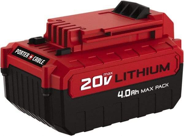 Porter-Cable - 20 Volt Lithium-Ion Power Tool Battery - 4 Ahr Capacity, 1 hr Charge Time, Series 20V Max - Industrial Tool & Supply