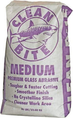 NC Minerals - Medium Grade Angular Crushed Glass - 40 to 80 Grit, 50 Lb Bag - Industrial Tool & Supply