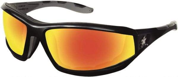 MCR Safety - Fire Mirror Lenses, Framed Safety Glasses - Scratch Resistant, Size Universal, Wrap Around - Industrial Tool & Supply