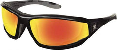 MCR Safety - Fire Mirror Lenses, Framed Safety Glasses - Scratch Resistant, Size Universal, Wrap Around - Industrial Tool & Supply