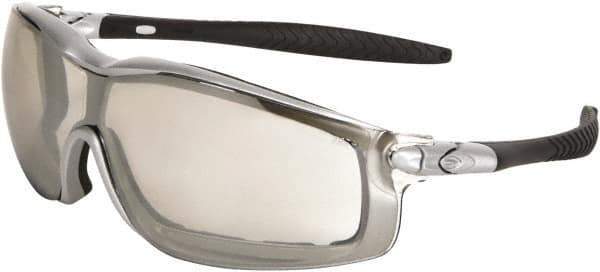MCR Safety - Indoor/Outdoor Clear Mirror Lenses, Framed Safety Glasses - Anti-Fog, Scratch Resistant, Size Universal, Wrap Around - Industrial Tool & Supply