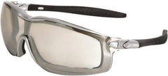 MCR Safety - Indoor/Outdoor Clear Mirror Lenses, Framed Safety Glasses - Anti-Fog, Scratch Resistant, Size Universal, Wrap Around - Industrial Tool & Supply