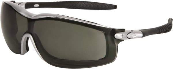 MCR Safety - Gray Lenses, Framed Safety Glasses - Anti-Fog, Scratch Resistant, Size Universal, Wrap Around - Industrial Tool & Supply