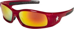 MCR Safety - Fire Mirror Lenses, Framed Safety Glasses - Scratch Resistant, Size Universal, Wrap Around - Industrial Tool & Supply