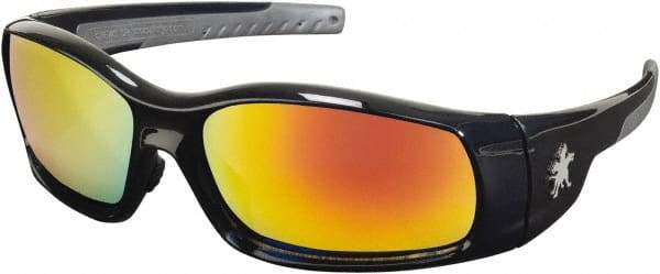 MCR Safety - Fire Mirror Lenses, Framed Safety Glasses - Scratch Resistant, Size Universal, Wrap Around - Industrial Tool & Supply
