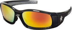 MCR Safety - Fire Mirror Lenses, Framed Safety Glasses - Scratch Resistant, Size Universal, Wrap Around - Industrial Tool & Supply