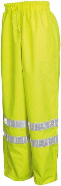 MCR Safety - Size 3XL, High Visibility Lime, Rain Pants - 2 Pockets - Industrial Tool & Supply