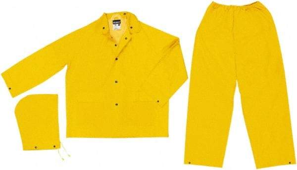MCR Safety - Size M, Yellow, Rain, Disposable Encapsulated Suit - Detachable Hood, Take Up Snaps Ankle, Take Up Snaps Wrist - Industrial Tool & Supply