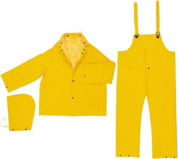 MCR Safety - Size S, Yellow, Rain, Disposable Encapsulated Suit - Detachable Hood, Take Up Snaps Ankle, Take Up Snaps Wrist - Industrial Tool & Supply