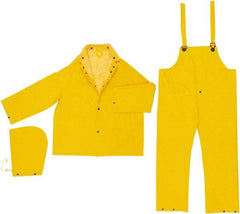 MCR Safety - Size S, Yellow, Rain, Disposable Encapsulated Suit - Detachable Hood, Take Up Snaps Ankle, Take Up Snaps Wrist - Industrial Tool & Supply