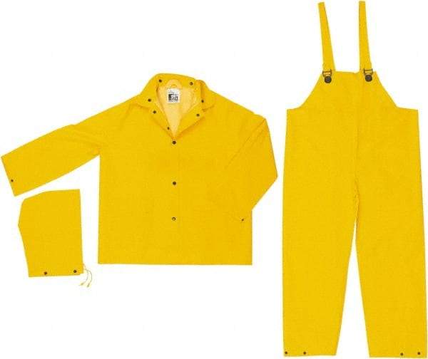 MCR Safety - Size 3XL, Yellow, Rain, Disposable Encapsulated Suit - Detachable Hood, Take Up Snaps Ankle, Take Up Snaps Wrist - Industrial Tool & Supply