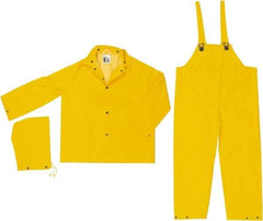 MCR Safety - Size 3XL, Yellow, Rain, Disposable Encapsulated Suit - Detachable Hood, Take Up Snaps Ankle, Take Up Snaps Wrist - Industrial Tool & Supply