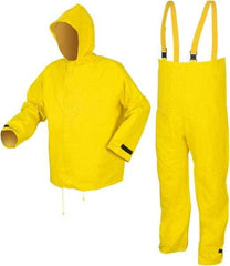 MCR Safety - Size XL, Yellow, Rain, Disposable Encapsulated Suit - Attached Hood, Take Up Snaps Ankle, Take Up Snaps Wrist - Industrial Tool & Supply