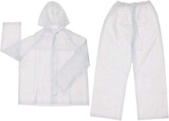 MCR Safety - Size 3XL, Clear, Rain, Disposable Encapsulated Suit - Attached Hood, Take Up Snaps Ankle, Take Up Snaps Wrist - Industrial Tool & Supply