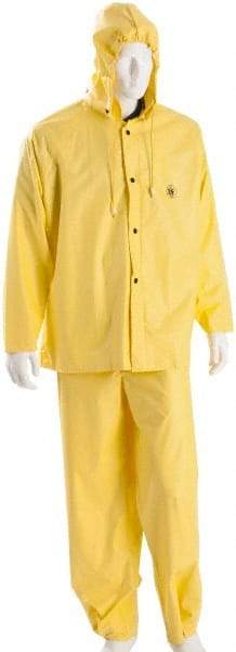 MCR Safety - Size 5XL, Yellow, Rain, Disposable Encapsulated Suit - Detachable Hood, Take Up Snaps Ankle, Take Up Snaps Wrist - Industrial Tool & Supply