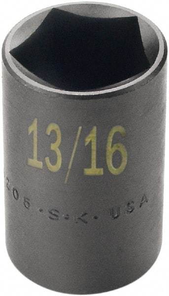 SK - 1/2" Drive 13/16" Standard Impact Socket - 5 Points, 2" OAL - Industrial Tool & Supply