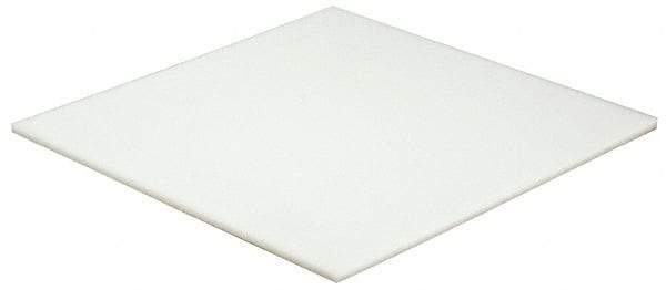 Made in USA - 1/4" Thick x 12" Wide x 1' Long, Polyethylene (HDPE) Sheet - White, ±5% Tolerance - Industrial Tool & Supply