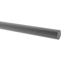 Made in USA - 5' Long, 2-1/4" Diam, PVC Plastic Rod - Gray - Industrial Tool & Supply