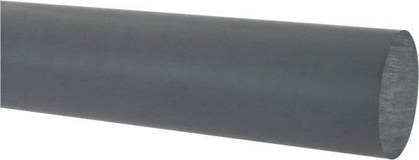 Made in USA - 5' Long, 1-1/4" Diam, PVC Plastic Rod - Gray - Industrial Tool & Supply