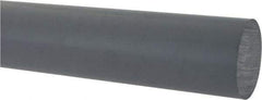 Made in USA - 5' Long, 2" Diam, CPVC Plastic Rod - Gray - Industrial Tool & Supply