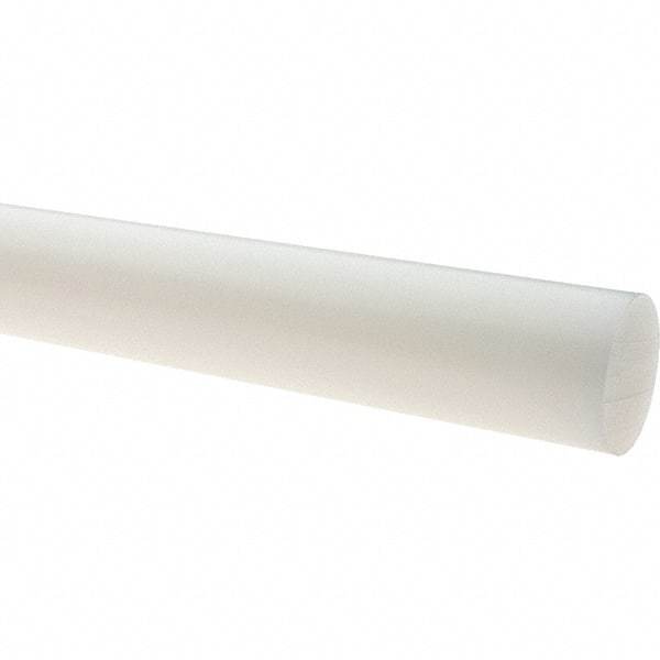 Value Collection - 1' Long, 4" Diam, Polyethylene (LDPE) Plastic Rod - White - Industrial Tool & Supply