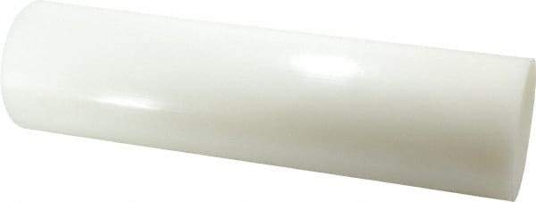 Value Collection - 1' Long, 3" Diam, Polyethylene (HDPE) Plastic Rod - White - Industrial Tool & Supply