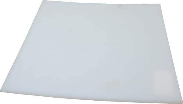 Made in USA - 3/16" Thick x 12" Wide x 1' Long, Polyethylene (UHMW) Sheet - White, ±0.20% Tolerance - Industrial Tool & Supply