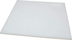 Made in USA - 1/4" Thick x 12" Wide x 1' Long, Polyethylene (UHMW) Sheet - White, ±0.20% Tolerance - Industrial Tool & Supply