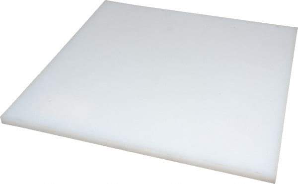 Made in USA - 3/8" Thick x 12" Wide x 1' Long, Polyethylene (UHMW) Sheet - White, ±0.20% Tolerance - Industrial Tool & Supply