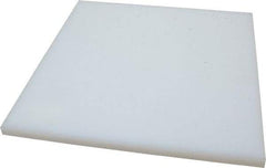 Made in USA - 1/2" Thick x 12" Wide x 1' Long, Polyethylene (UHMW) Sheet - White, ±0.10% Tolerance - Industrial Tool & Supply