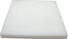 Made in USA - 1" Thick x 12" Wide x 1' Long, Polyethylene (UHMW) Sheet - White, ±0.10% Tolerance - Industrial Tool & Supply
