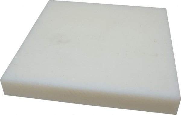 Made in USA - 1-1/2" Thick x 12" Wide x 1' Long, Polyethylene (UHMW) Sheet - White, ±0.10% Tolerance - Industrial Tool & Supply