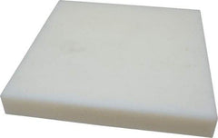 Made in USA - 1-1/2" Thick x 12" Wide x 1' Long, Polyethylene (UHMW) Sheet - White, ±0.10% Tolerance - Industrial Tool & Supply