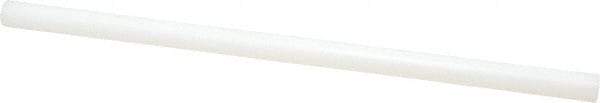 Made in USA - 2' Long, 1-1/2" Diam, Polyethylene (UHMW) Plastic Rod - White - Industrial Tool & Supply