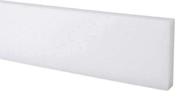 Made in USA - 5 Ft. Long x 3 Inch Wide x 3/4 Inch High, UHMW Polyethylene, Rectangular Plastic Bar - White, +/- 0.10 Tolerance - Industrial Tool & Supply