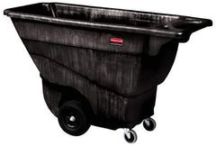 Rubbermaid - 450 Lb Load Capacity, 1/2 Cu Yd, Polyethylene Tilt Truck - 26-7/8" Wide x 57-3/8" Long x 33-7/8" High, Black - Industrial Tool & Supply