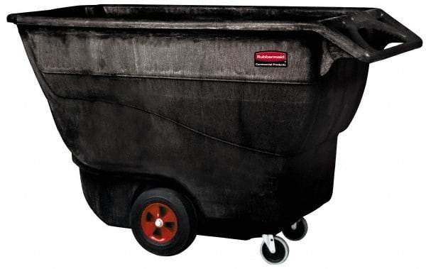 Rubbermaid - 1,250 Lb Load Capacity, 1 Cu Yd, Structural Foam Tilt Truck - 33-1/2" Wide x 70-3/4" Long x 42-1/4" High, Black - Industrial Tool & Supply