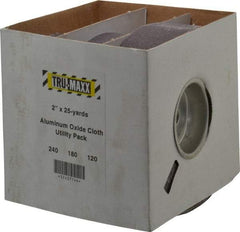 Tru-Maxx - 25 Yards x 2" 3 Piece Roll Kit - 120, 180 & 240 Grit, & Fine & Very Fine Grades - Industrial Tool & Supply
