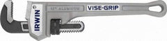 Irwin - 12" Aluminum Straight Pipe Wrench - 2" Pipe Capacity - Industrial Tool & Supply