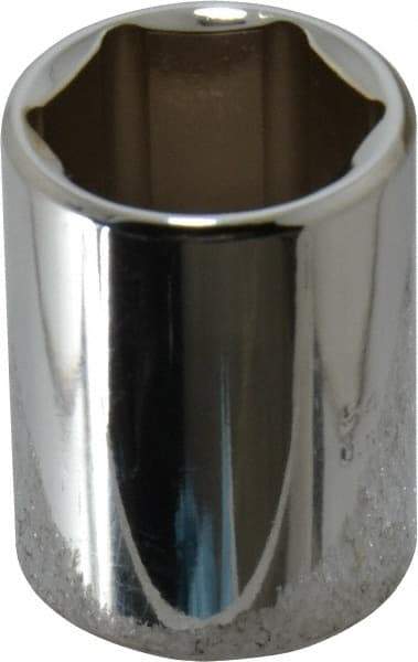 Proto - 1/2" Drive, Standard Hand Socket - 6 Points, 1-1/2" OAL, Chrome Finish - Industrial Tool & Supply