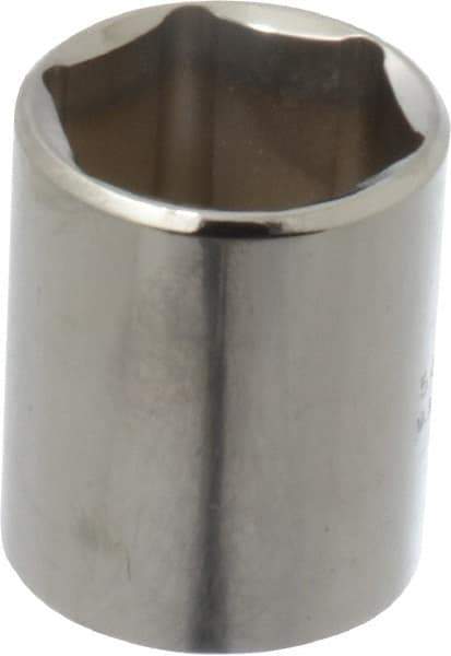 Proto - 1/2" Drive, Standard Hand Socket - 6 Points, 1-1/2" OAL, Chrome Finish - Industrial Tool & Supply