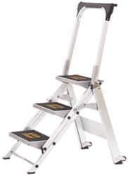 Little Giant Ladder - 3 Steps, 2-1/4' High, Type IA Rating, Aluminum Step Ladder - 300 Lb Capacity, 21-3/4" Base Width - Industrial Tool & Supply