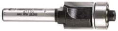 Amana Tool - 1/2" Cut Diam, 1/2" Length of Cut, 2 Flute Flush Trim Edge Profile Router Bit - Carbide-Tipped, 1/4" Shank Diam, 1-31/32" OAL, Uncoated - Industrial Tool & Supply