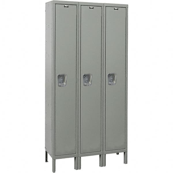 Hallowell - 3 Door, 1 Tier, Premium Wardrobe Lockers - Industrial Tool & Supply