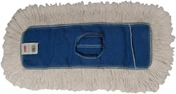 Rubbermaid - 24" Long x 5" Wide Cotton/Synthetic Dust Mop Head - Envelope Connection, Blue, Cut-End Head, Launderable - Industrial Tool & Supply
