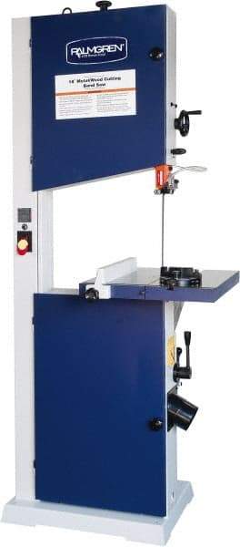 Palmgren - 18" Throat Capacity, Variable Speed Pulley Vertical Bandsaw - 45, 65, 90, 110, 155, 215, 3,000 SFPM, 1.5 hp, Single Phase - Industrial Tool & Supply